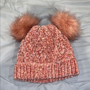 Place Kids' Warm Knit Hat with Pom-Poms - Brown
